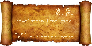 Mermelstein Henrietta névjegykártya
