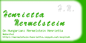 henrietta mermelstein business card